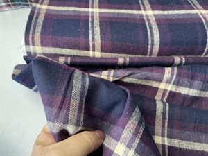 Skjorte flonel - lækre tern i violette toner